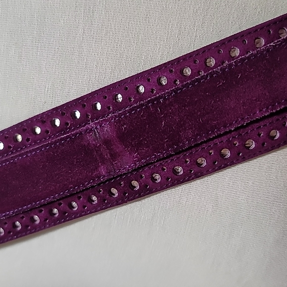CHARLES JORDAN Purple Suede Belt Bohemian Vintage Southwestern adjustable OSFM - Picture 9 of 16